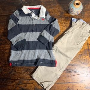 Carters 3T Collared Long Sleeve & Khakis